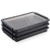BTSKY 3 Pack A4 Plus Clear Grey Plastic Stackable Storage Box Desk Paper with Buckle, Office Supplies Accessories File Protector Case Organizer, Portable Project Case Document Holders with 3 Lids