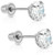 Sterling Silver Cubic Zirconia Basket-set Solitaire CZ Stud Earrings with Screw Backs -6mm-
