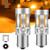 Chemini 1156 LED Bulbs BA15S P21W 7506 Amber No Hyper Flash Lights 46 LEDs 21W 12-24V with Built-In Load Resistor Canbus No Error  and Interference for Front Rear Turn Signal Light Bulbs 2pcs