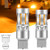 Chemini 2000 Lumens 7440 T20 amber 7444 7440NA W21W No Hyper Flash 12-24V LED bulb turn signal lights with Build-in Load Resistor Canbus No error  and interference for Turn Signal Lights 2pcs