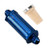 AC PERFORMANCE Blue Aluminum AN6 Billet Inlet Fuel Filter, In/Out -6 AN, 150 Micron Bronze Insert Element, Inline Fuel Filter Fitting Adapter,Full Length 92.68 mm