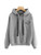 MakeMeChic Women's Casual Graphic Print Long Sleeve Drawstring Pullover Sweatshirt Top Grey Hoodie S