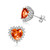 POPKIMI Sterling Silver Birthstone Earrings for Women Girls Heart Shape Stud Earrings July Birthstone Earrings Jewelry Birthday Gift -07-Orange-