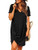 Locryz Short Sleeve Dresses for Women Summer V Neck Twist Knot Casual T Shirt Dress S Black