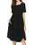 Locryz Women's Casual Loose Midi Dress Short Sleeve Swing T Shirt Dress with Pockets -L, Black-
