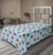 Lunarable Fruits Flat Sheet, Strawberries on Polka Dots Vintage Shabby Girly Shower, Soft Comfortable Top Sheet Decorative Bedding 1 Piece, Twin Size, Red Pale Azure Blue