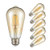 LED Filament Light Bulbs, Vintage Dimmable Edison Bulbs, E26 Base, 6W-60 Watt Equivalent-, ST64/ST19 Eye Protection LED Bulbs, 500 Lumens, 2700K Warm White -Amber Glass- -6 Pack-