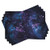 Ambesonne Space Place Mats Set of 4, Mystical Sky with Star Clusters Cosmos Nebula Celestial Scenery Artwork, Washable Fabric Placemats for Dining Table, Standard Size, Purple Blue