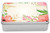Lunarable Floral Tin Box, Frame Inspired Concept of Flowers Leaves and Buds, Portable Rectangle Metal Organizer Storage Box with Lid, 7.2" X 4.7" X 2.2", Coral Lime Green
