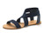 DREAM PAIRS Sandals for Women Elatica-6 Navy Elastic Ankle Strap Flat Sandals - 6 M US