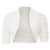 Belle Poque Women's Cropped Shrug White Cotton Open Front Bolero Cardigan for Dress -White,XL-