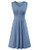 GRACE KARIN Women's Button Casual Loose Sleeveless V Neck Swing Dress with Belt Blue-Gray XL