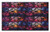 Ambesonne Halloween Doormat, Mexican Sugar Skulls Digital Polygonal Geometric All Saint Day Display, Decorative Polyester Floor Mat with Non-Skid Backing, 30" X 18", Multicolor