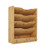 EasyPAG 5 Tier Wall File Holder Hanging Mail Organizer Bamboo Magazine Literature Rack with Hooks