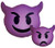 iscream X-Pressive! Emoji Two-Faced Devil Shaped 18" Jumbo Microbead Accent Pillow
