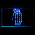 150086 Hand Grenade Skull Skeleton Death Display LED Light Neon Sign