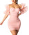 LKOUS Elegant Club  and  Night Out Dresses, Off Shoulder Evening Short Dress, Solid Color Bodycon Mini Dress