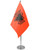 Albania Satin and Chrome Office Desk Table Flag