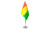 Guinea Satin and Chrome Office Desk Table Flag