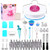 Shpebs UPDATED Ultimate Cake Decorating Supplies Kit-100 Pcs Baking Supply Set | Rotating Turntable Stand | Icing Piping Tips & Bags | Smoother & Spatulas, Frosting & Pastry Tools, Icing Pattern Chart