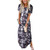 GCETTIC Women's Maxi Dress Casual Summer Tie-Dye Long Maxi Dress Short Sleeve Party Beach Sundress Black