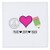 3dRose Peace Love Teach peace sign, pink heart, and green pencil clip. - Quilt Squares -qs-337982-7-