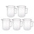 uxcell Measuring Cup 1000ml PP Plastic Graduated Beaker Transparent with Handle for Lab Kitchen Liquids 5pcs