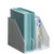White Magazine File Holder Organizer Box Sturdy Magazine Rack File Holder Desk Organizer Office with 3 Vertical Compartments Magazine Holder Adjustable Document Trays