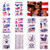 TAANGTHOSE 10 Sheets Fourth of July Temporary Tattoos Waterproof Patriotic Temporary Tattoo Stickers Independence Day Red White and Blue Tattoos for Party Supplies Decorations