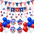 Patriotic Party Supplies - USA Bunting Flag, Balloons, Hanging Swirls, American Balloons Set for Independence Day, National Day, 4th of July Party Decoration