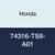 Genuine Honda -74316-TS8-A01- Roof Molding Assembly