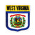 State Flag Shield West Virginia Patch Badge Travel Embroidered Iron On Applique