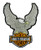 Harley-Davidson 3.5 in Embroidered Silver Eagle Bar  and  Shield Emblem Sew-On Patch
