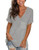 NSQTBA Plain T Shirts for Women Vneck Short Sleeve Basic Tees Tops Spring Tshirts- Light Gray- XXL
