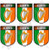 IRELAND Irish EIRE Gaelic Harp Shield 40mm -1-6"- Mobile- Cell Phone Vinyl Mini Stickers- Decals x6