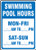 Accuform MADM438XV Adhesive Dura-Vinyl Sign- Legend"Swimming Pool Hours - MON-FRI-:-AM to-:-PM - SAT-Sun"- 14" Length x 10" Width x 0.006" Thickness- Blue on White