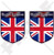 UNITED KINGDOM Union Jack Shield Great Britain UK 75mm -3"- Vinyl Bumper Stickers- Decals x2