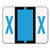 Smead 67094 A-Z Color-Coded Bar-Style End Tab Labels Letter X Blue 500/Roll
