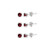 3-Pair Set Sterling Silver Red 3mm Round Stud Earrings Made with Swarovski Crystals