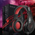 Over-Ear Gaming Headset PC with Microphone for PS4 PS5 - MH601X Stereo Gaming Headphones Compatible with Xbox One PSP Switch Smartphones Tablet Black Red