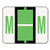 A-Z Color-Coded Bar-Style End Tab Labels- Letter M- Light Green- 500/Roll