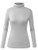 Herou Women's Long Sleeve Lightweight Soft Pullover Turtleneck Tops -Silver Grey-0- X-Large-