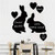 Ruberpig Wall Sticker Rabbits Bunnies Love Heart Chalkboard Wall Decal Imaginal Removable PVC Decoration Nursery Classroom Kids Room Decor
