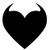 Horned Heart Vinyl Sticker Decals for Car Bumper Sticker Window Laptop Sticker Tablet Phone -Black- 12-inches-