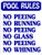 12x8 Aluminum FUNNY Swimming Pool Rules Sign