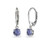 LOVVE Sterling Silver Simulated Tanzanite 6mm Round Dangle Leverback Earrings