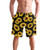 CENHOME Mens Swim Trunks Yellow Blooming Sunflowers Black Beach Board Shorts