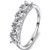 EVER FAITH 925 Sterling Silver Prong Round CZ Half Eternity Engagement Bride Ring Clear - Size 7