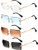 4 Pairs Rimless Rectangle Sunglasses Frameless Square Glasses Vintage Transparent Eyewear for Women Men -Classic Colors-