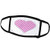 3dRose Pink Gingham Heart - Diagonal hot Pink Check Pattern on Love. - Face Covers -fc-184875-3-